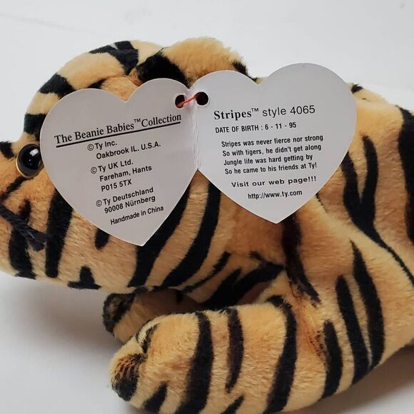 Ty Beanie Baby STRIPES #4065 Stuffed Animal Toy - Picture 3 of 5